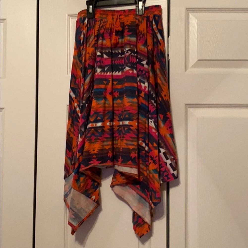 Orange multi color skirt